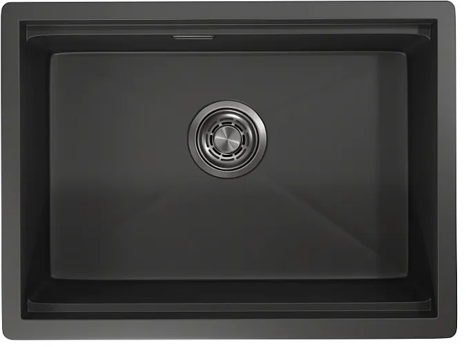 KS-6045U, ЧЕРНЫЙ МАТОВЫЙ, стальная кухонная мойка KITCHEN SPACE