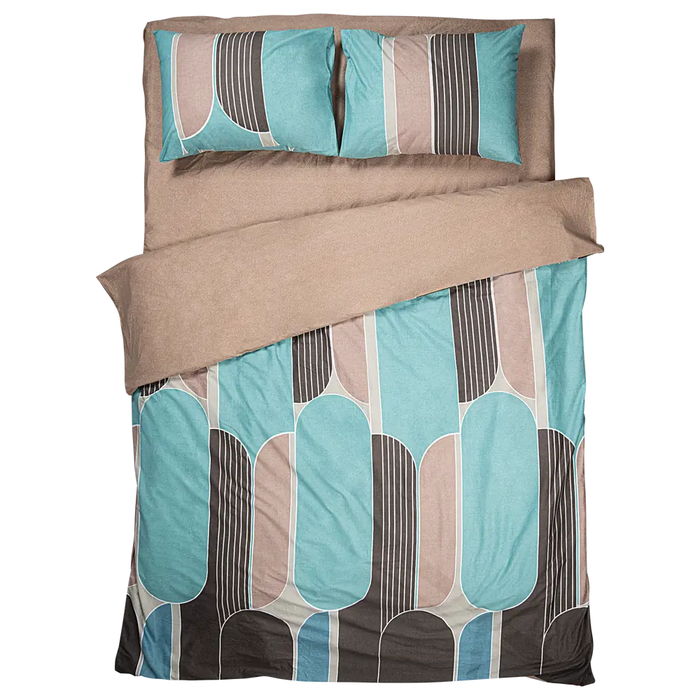 Комплект постельного белья Eclair Ларго евро сатин разноцветный STLM-2174445 - Вид №4