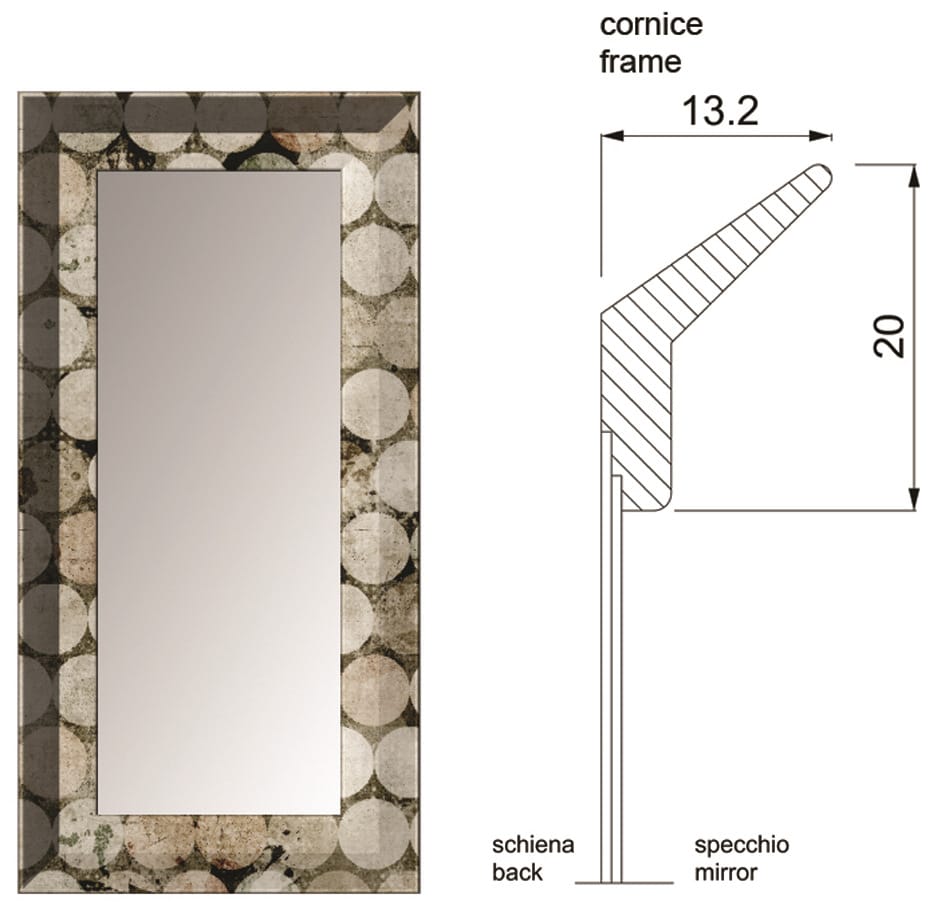 Прямоугольное зеркало из ткани с рамкой MOMENTI Home &amp ARCH-00072488 - Вид №2