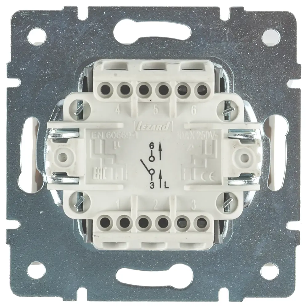 Выключатель встраиваемый Lezard Rain 1 клавиша, цвет жемчужно-белый STLM-2169570 - Вид №3