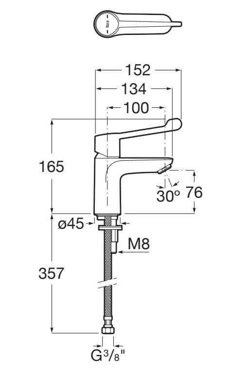 Однорычажный смеситель для раковины из латуни Roca Victoria ARCH-00137743 - Вид №2