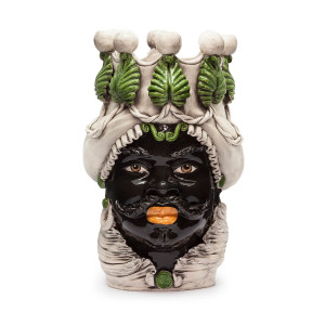 200838-86 ABHIKA ВАЗА МУЖСКАЯ MORO С ПОДСВЕЧНИКОМ DARK GREEN