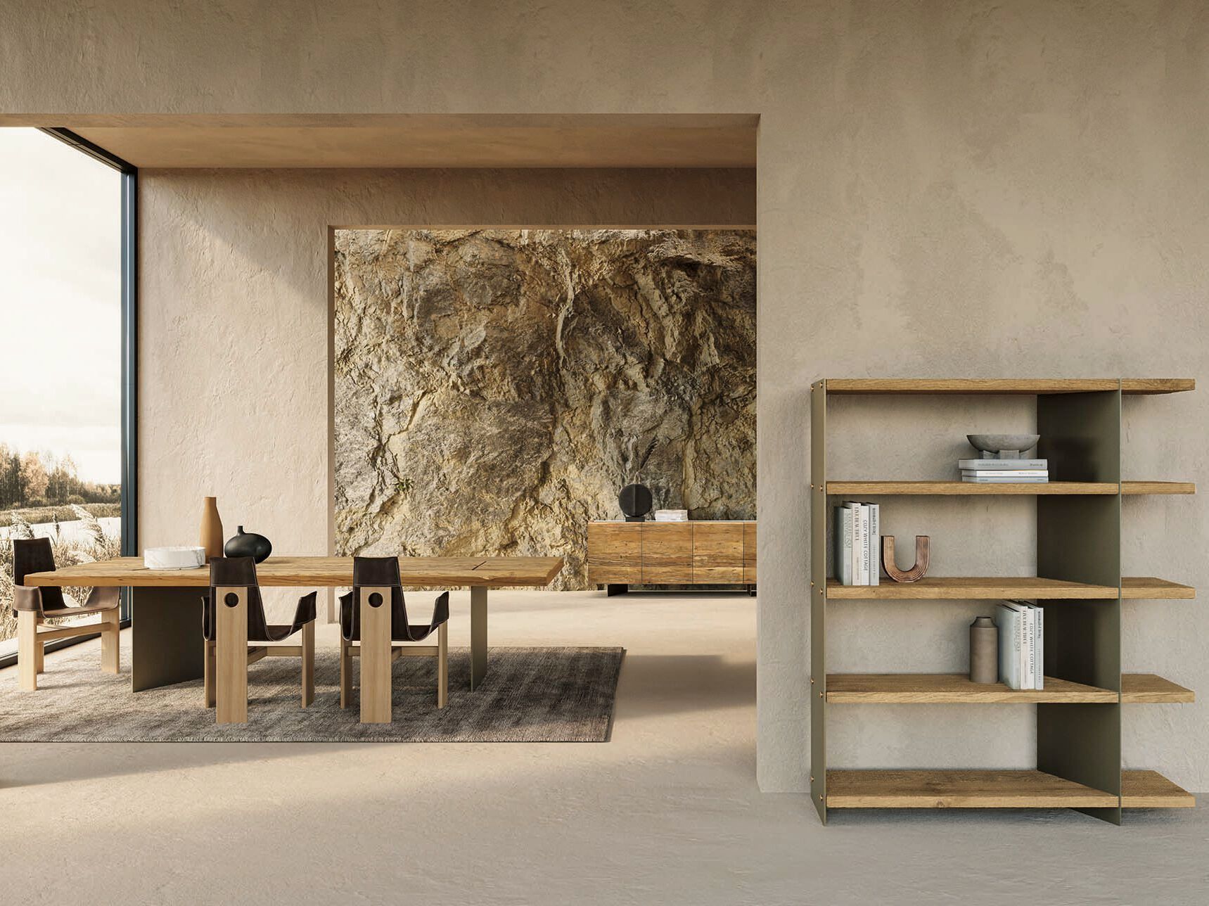 Прямоугольный обеденный стол из стали и дерева Naturedesign Origin ARCH-00109592 - Вид №2