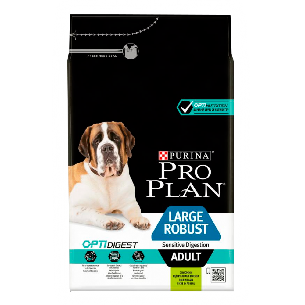 ПР0042527 Корм для собак для крупных пород с мощным телосложением с чувствительным пищеварением, ягненок сух. 3 кг Pro Plan 