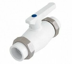 Кран шаровый KALDE D40 с разъемом двусторонним белый