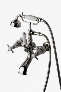 EAXT21 Наполнитель для открытых ванн Easton Classic, ручной душ из белого фарфора и рычажный переключатель с отметками из белого фарфора Waterworks