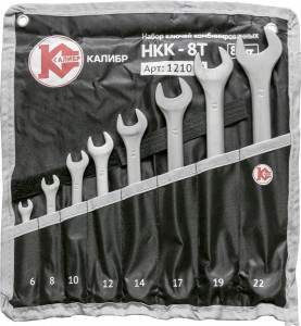 62582 Калибр Набор ключей комбинированных НКК-8Т (8 штук, CrV)