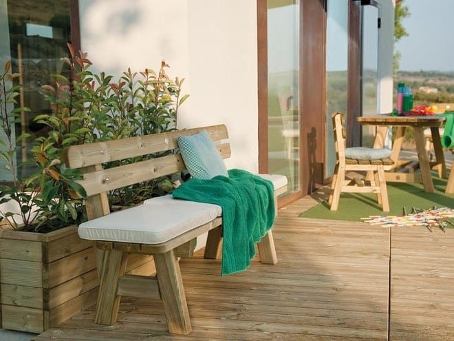 Садовая скамейка из сосны со спинкой Pircher SIRMIONE ARCH-00028120 - Вид №1