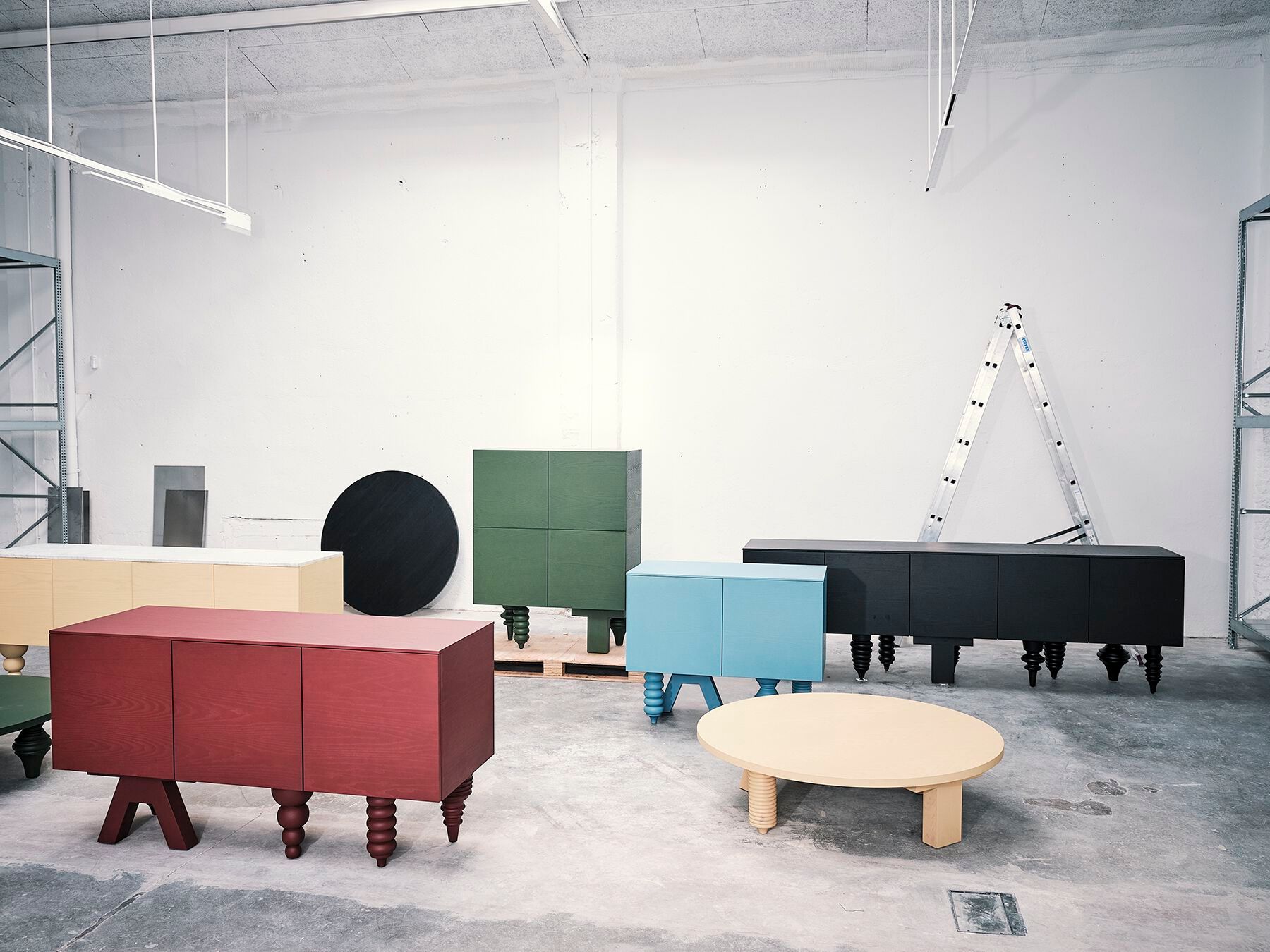 Круглый журнальный столик из ясеня для гостиной BD Barcelona Multileg ARCH-00094674 - Вид №6