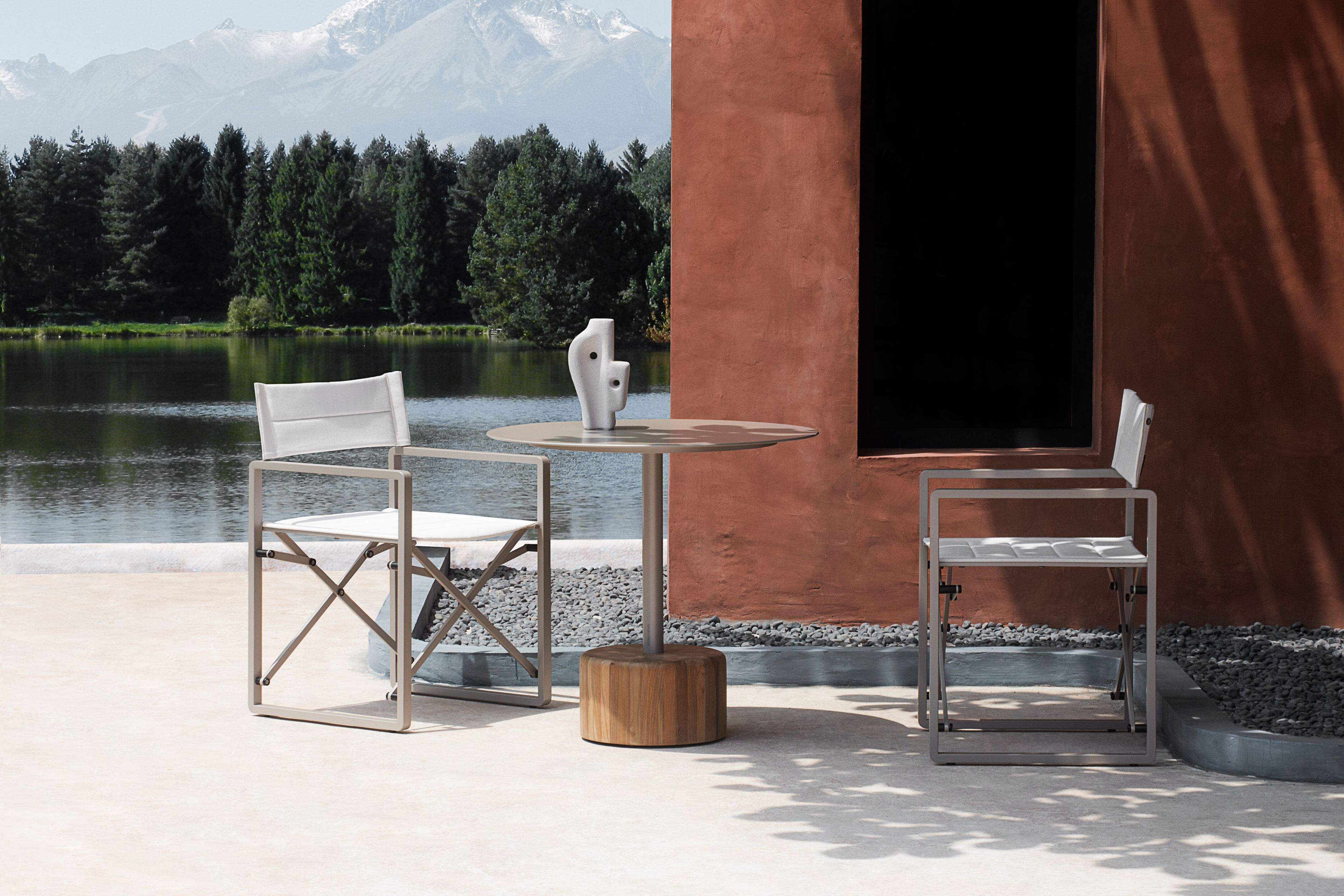 Круглый стол с алюминиевым верхом и тиковым или каменным основанием MAMAGREEN Glyph ARCH-00114968 - Вид №6