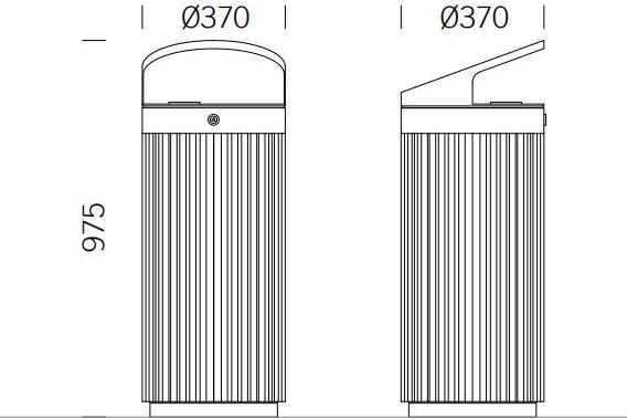 BENKERT BANKE Урна для мусора из нержавеющей стали с крышкой для улицы Litter bin sun-id-1369533 - Вид №1