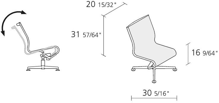 Alias Поворотный офисный стул с 4-мя спицами Frame 52 / frame 52 soft sun-id-1447594 - Вид №2