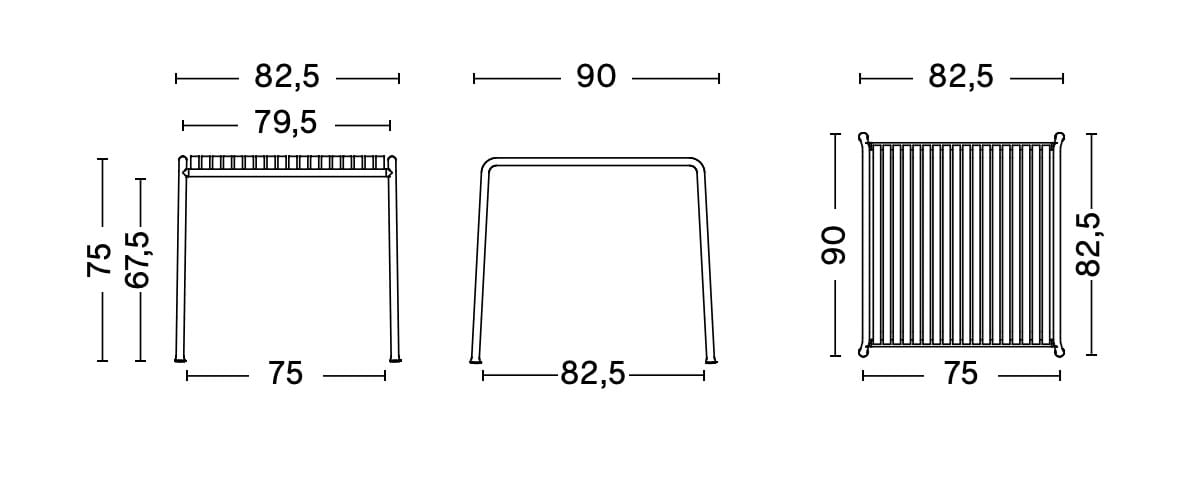 Стальной квадратный садовый стол Hay Палисад ARCH-00147561 - Вид №19