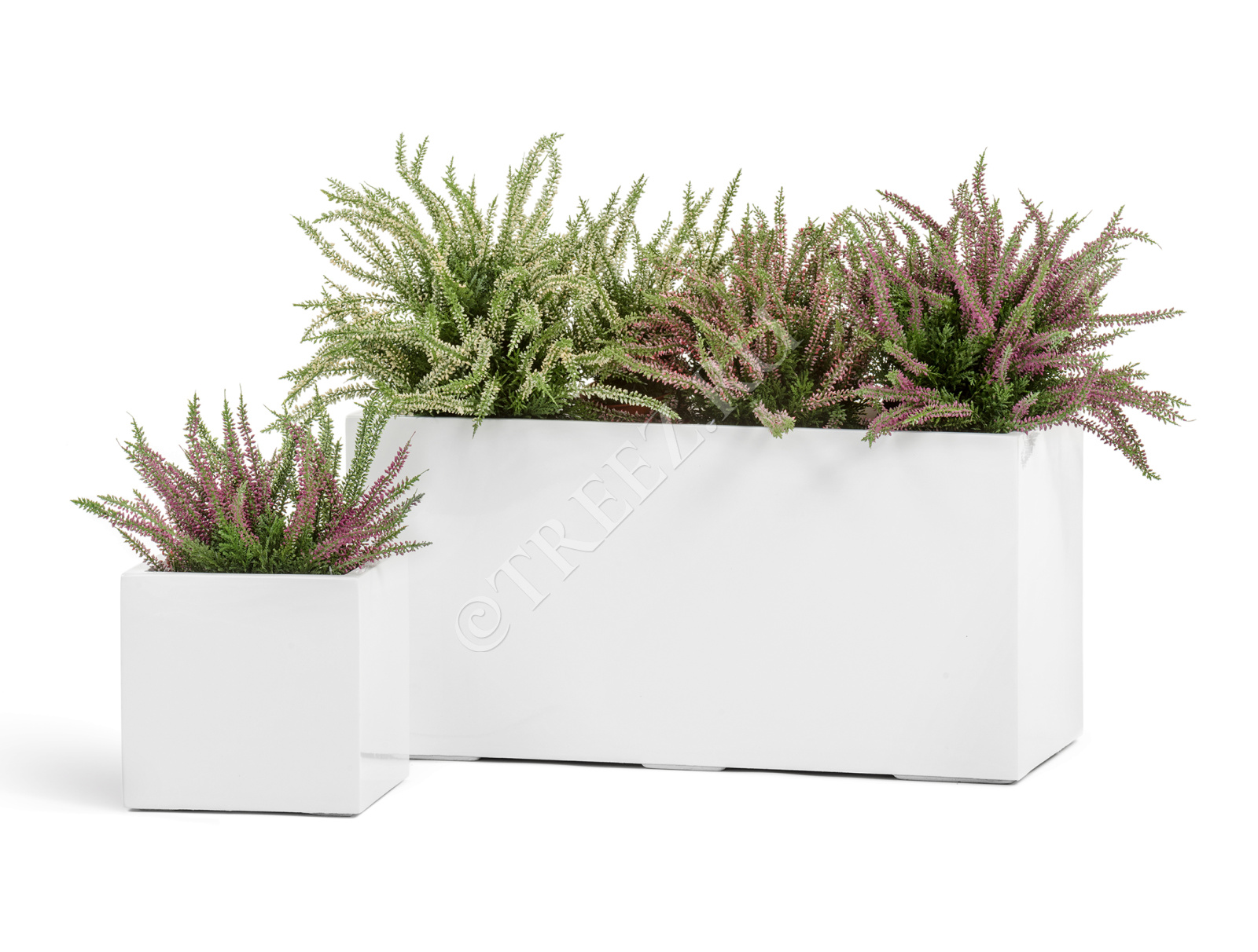 41.3320-05-033-WH-30 Кашпо  Effectory - серия Gloss - Куб - Белый глянцевый лак Цветочная коллекция  - Вид №9