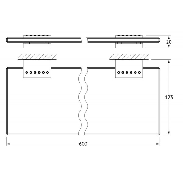 Полка стеклянная 60 см LINEAG (Италия) TIF 911 sun-id-561929 - Вид №1