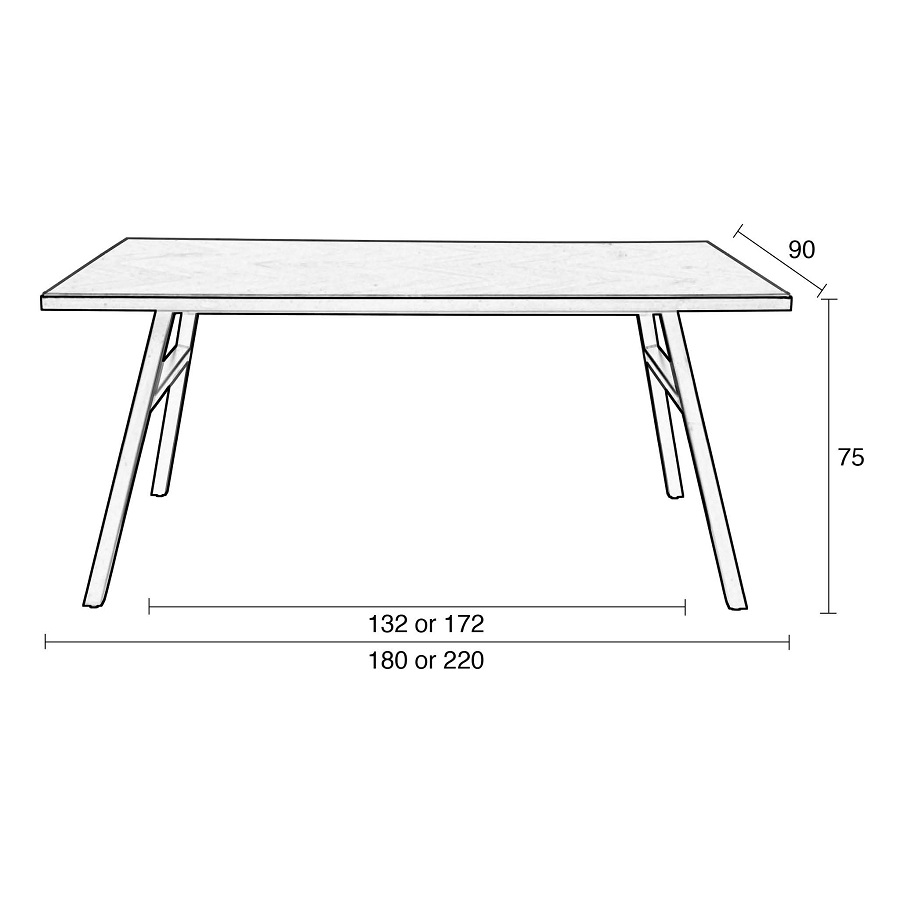 Стол Seth, 180х90, черный Zuiver 2100080 - Вид №11