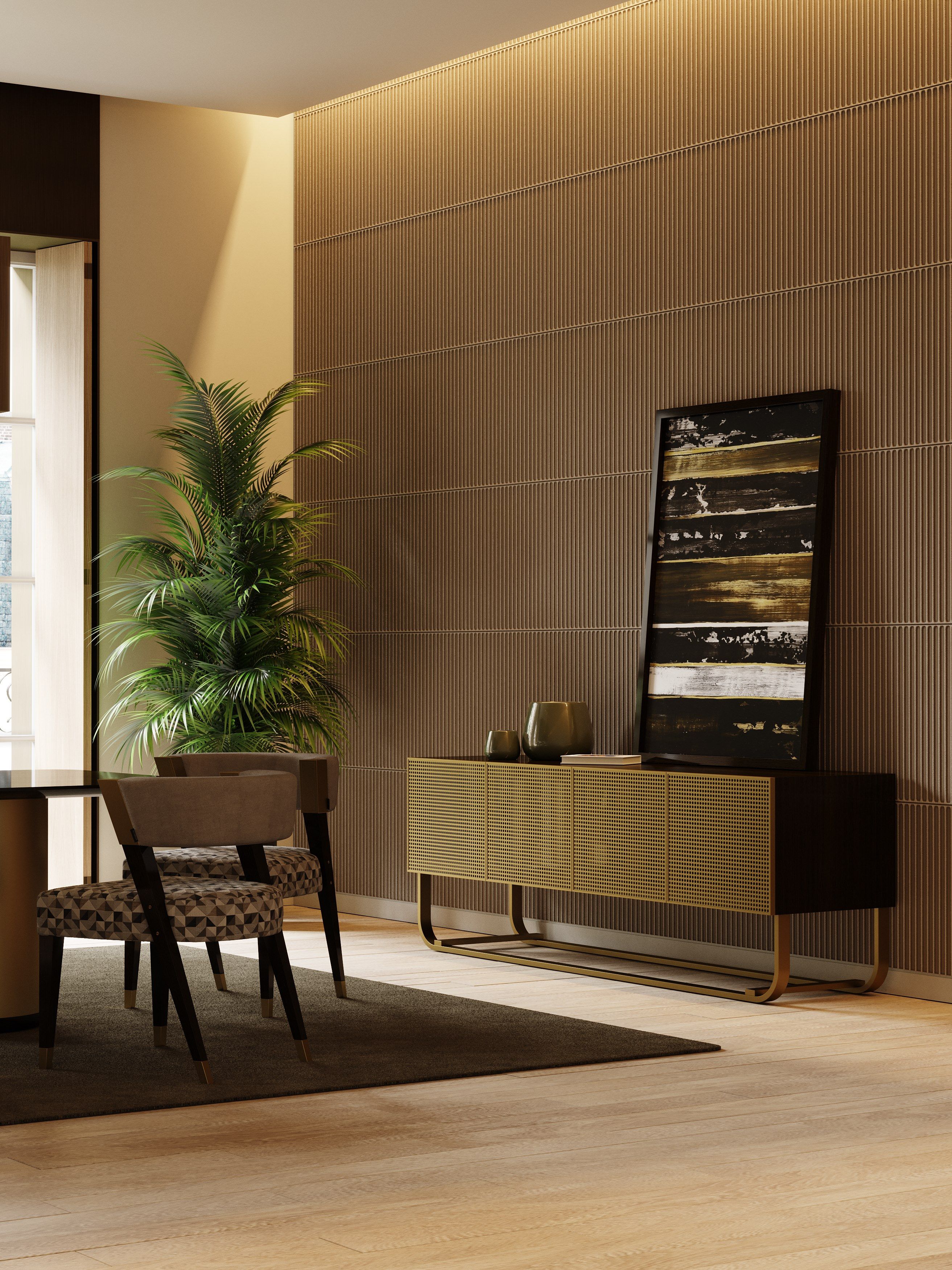 Латунный и деревянный шкаф с распашными дверями Stylish Club His &amp ARCH-00137659 - Вид №15