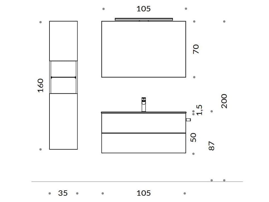 Одноместный подвесной умывальник с ящиками Gruppo Geromin Change ARCH-00069227 - Вид №2