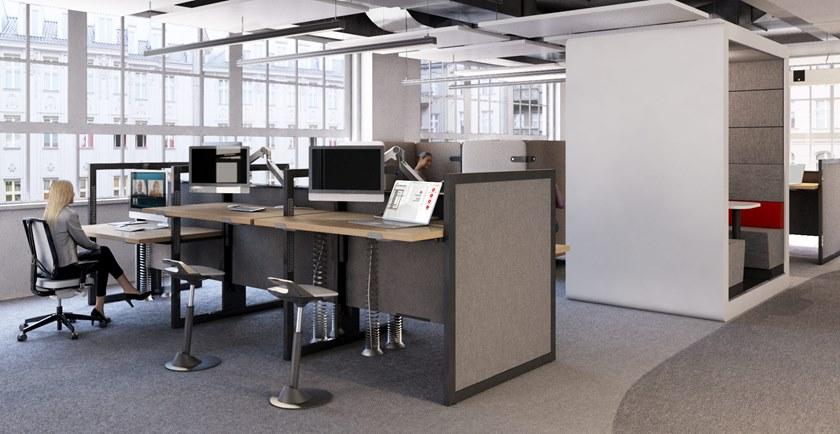 Mikomax Smart Office Регулируемое по высоте рабочее место со звукопоглощающими перегородками Stand up sun-id-1414479 - Вид №5