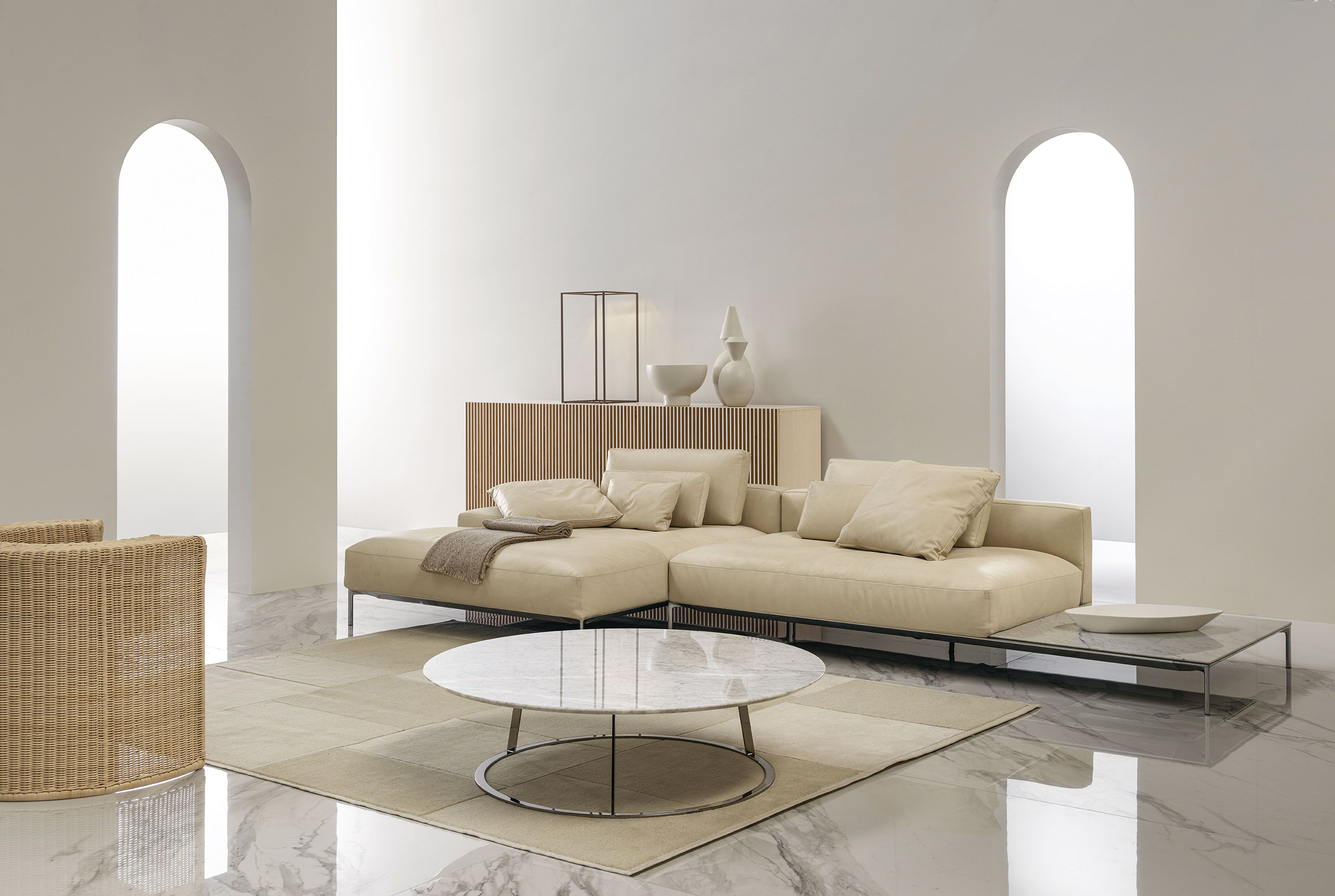 Круглый мраморный журнальный столик для гостиной Casamania & Horm Albino Family ARCH-00133839 - Вид №6