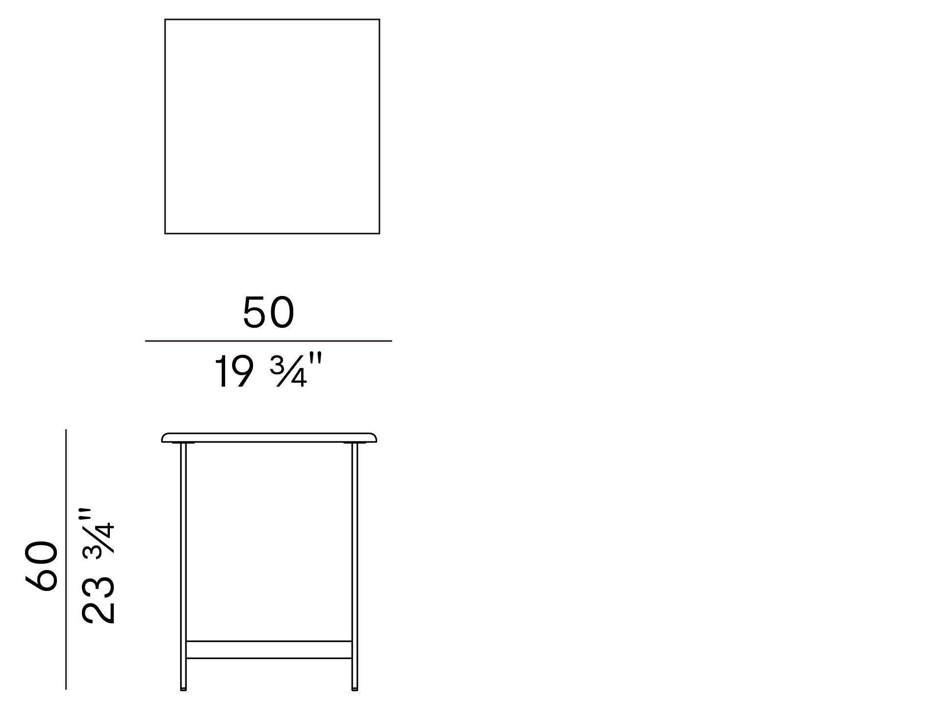 Квадратный металлический садовый журнальный столик с керамогранитной столешницей Potocco Little T ARCH-00071725 - Вид №2