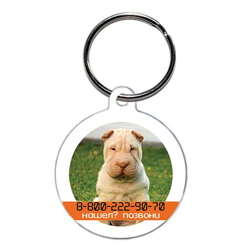 ПР0041345 Адресник круглый Шарпей MYGUARDIAN 