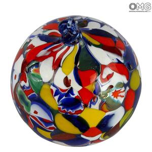 2962 ORIGINALMURANOGLASS Ёлочный шар - Fantasy - пёстрый - MURANO GLASS XMAS 9 см