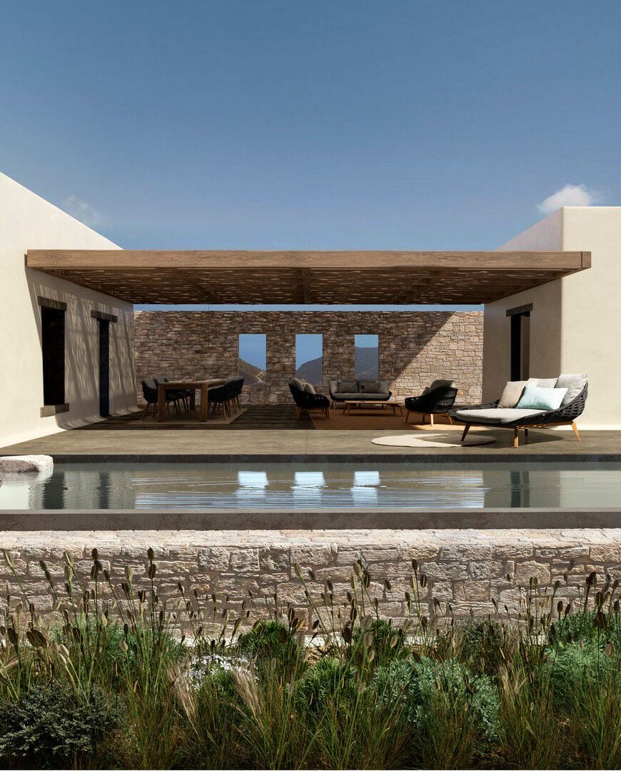 Веревочное и тканевое садовое кресло с подлокотниками BIZZOTTO Tamires ARCH-00119189 - Вид №1