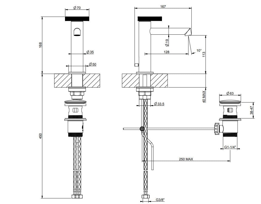 Смеситель для раковины из хромированной латуни Gessi кольцо ARCH-00052960 - Вид №2