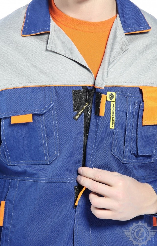 65236 Костюм "Профессионал-1" василек-светло-серый  Летняя спецодежда  размер 60-62/182-188  - Вид №7