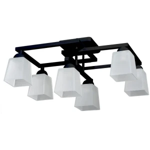Люстра потолочная Олимпия 504 6 ламп 22 м² цвет черный/белый