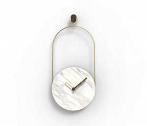 095640 Часы мрамор Calacatta Gold - латунь Nomon Eslabon