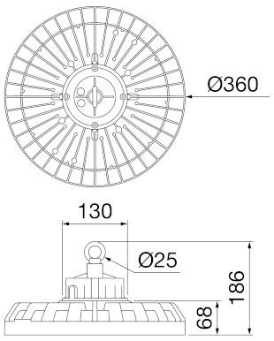 GEWISS Промышленный светодиодный потолочный светильник Illuminazione industriale sun-id-1468354 - Вид №1