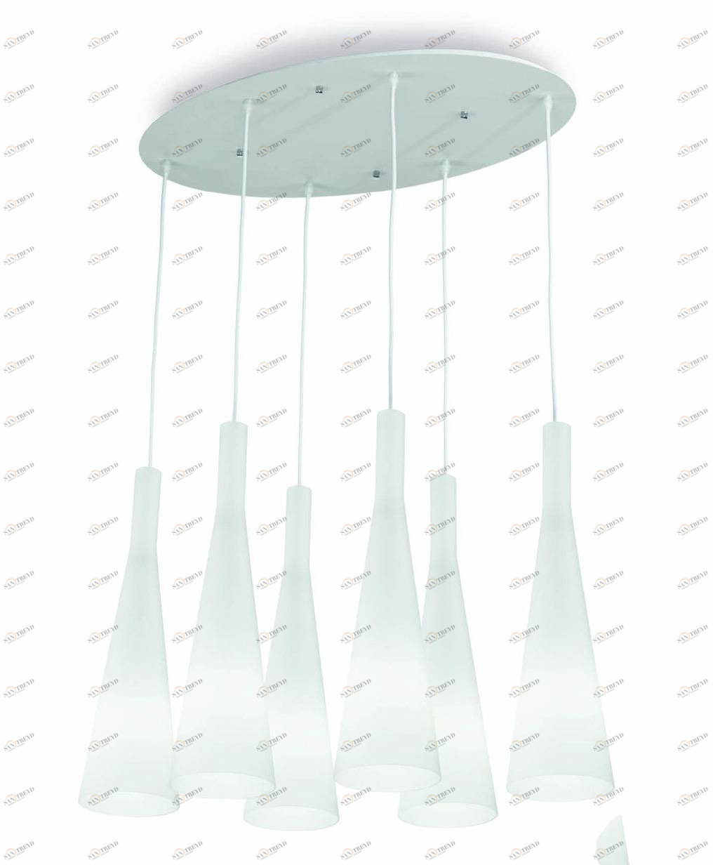 Люстра дизайнерская Intensify белый дуб Milk SP6 IDEAL LUX ДИЗАЙНЕРСКИЕ, КАСКАД 057386 Белый 