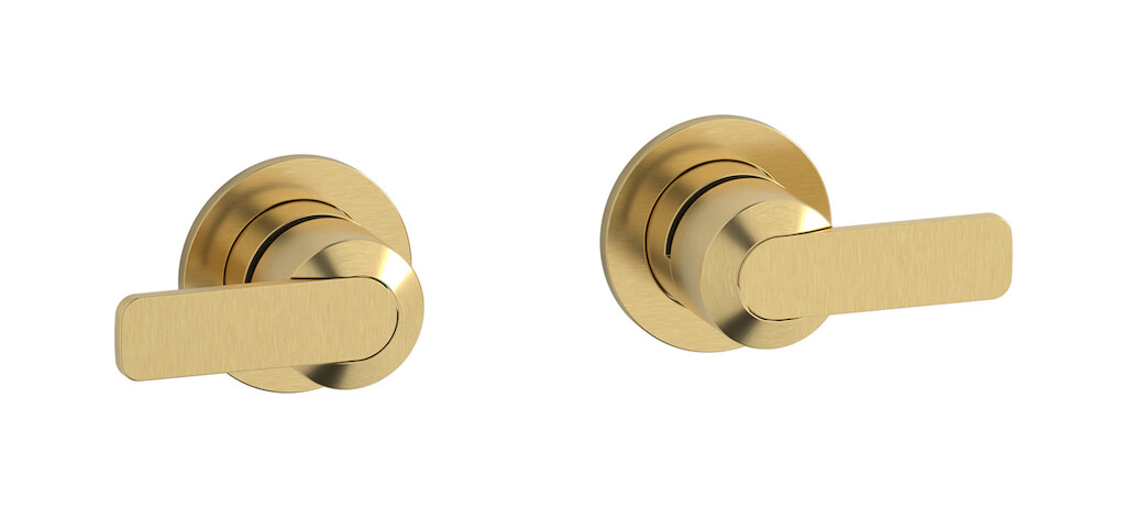 Встроенный смеситель для душа на 2 отверстия на 1 потребителя. WE ARE IB c6400os Brushed Gold C-67