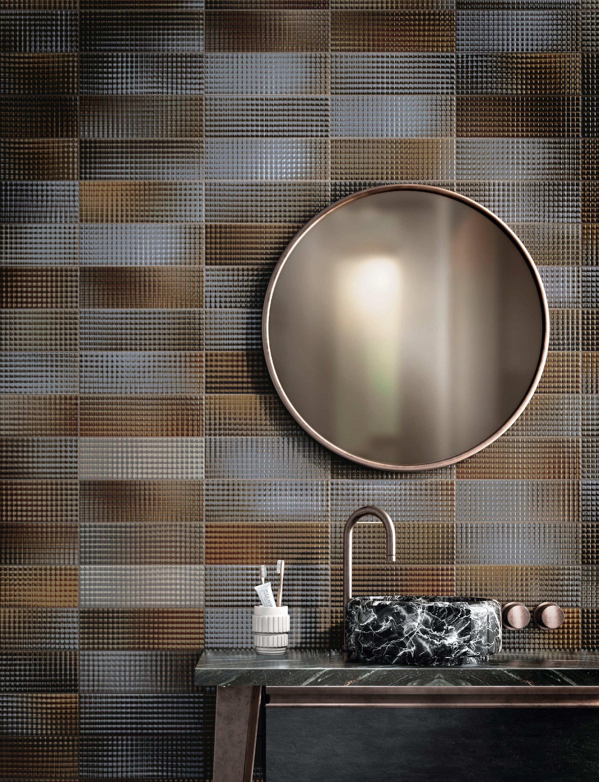 Внутренняя отделка керамогранита с металлическим эффектом IRIS Ceramica Diesel Living ARCH-00124878 - Вид №5