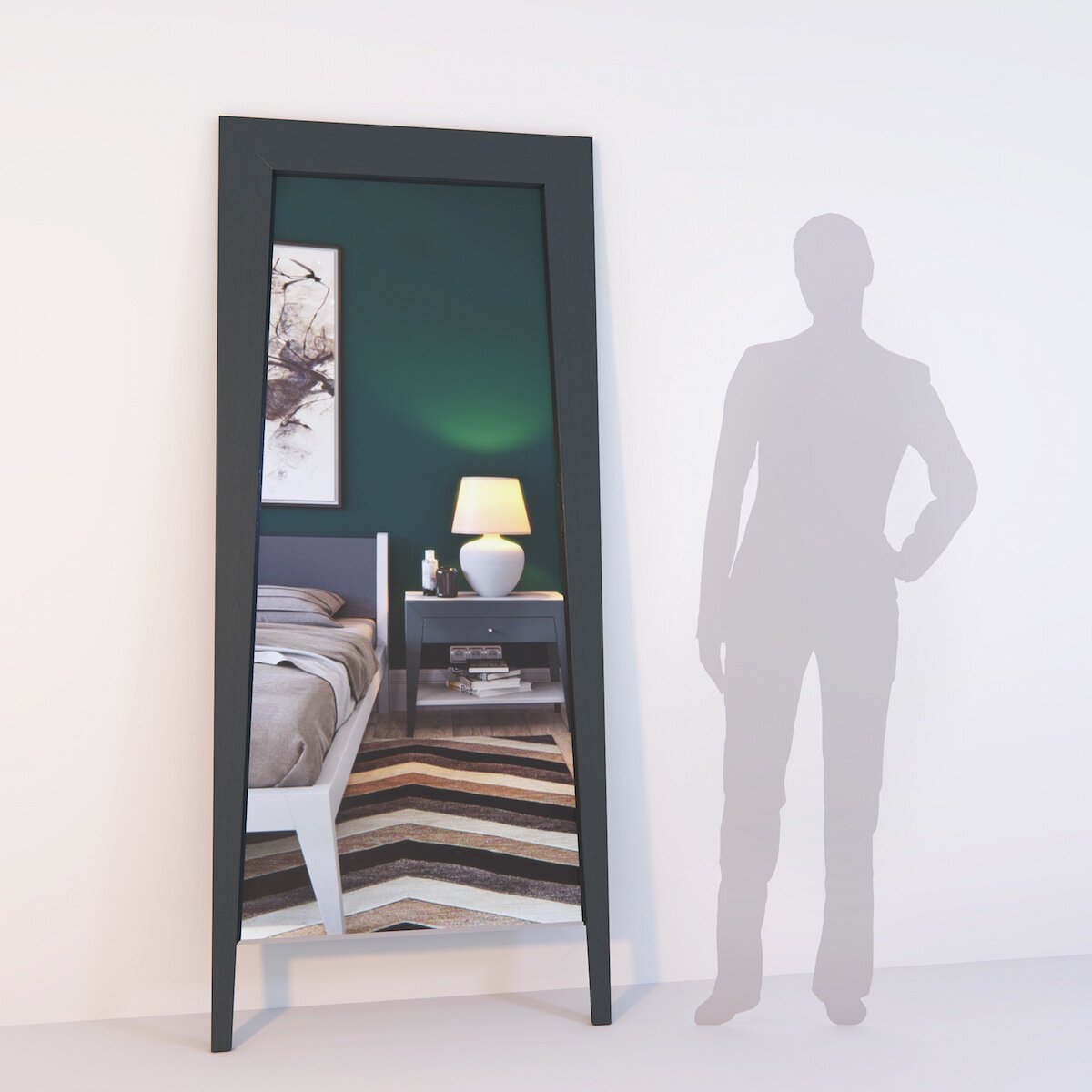 Зеркало напольное в полный рост серое Ego Grey BRAGIN DESIGN ДИЗАЙНЕРСКИЕ 256484 Серый  - Вид №1
