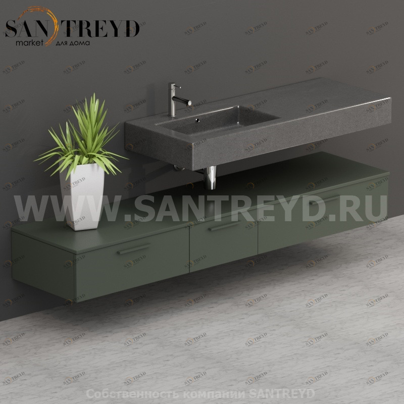 T20552FE2 Столешницы для использования в сочетании с тумбами и открытыми тумбами 205 см зеленая Globo ARREDO WOOD Италия Ceramica Globo
