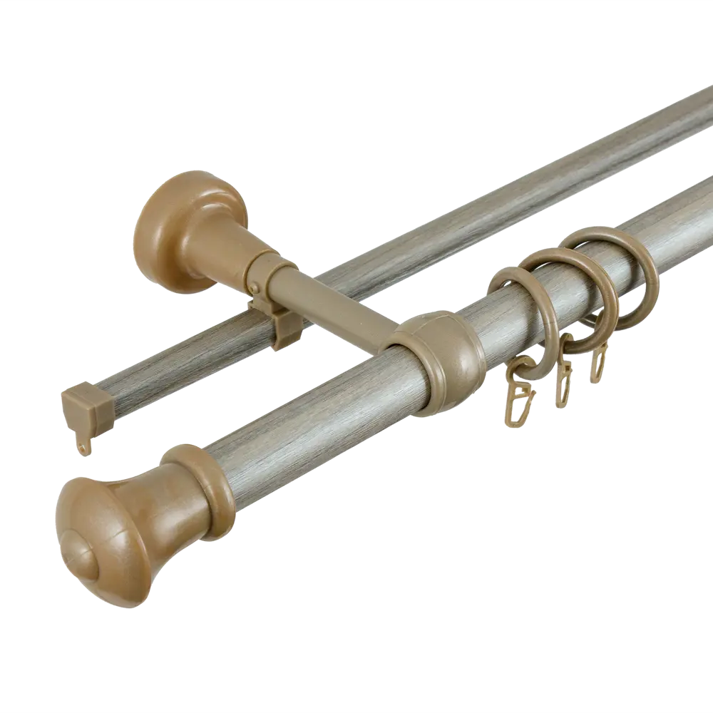 Карниз двухрядный Успех 240 см цвет морена 18560461 STLM-2116085 РУССКИЕ КАРНИЗЫ