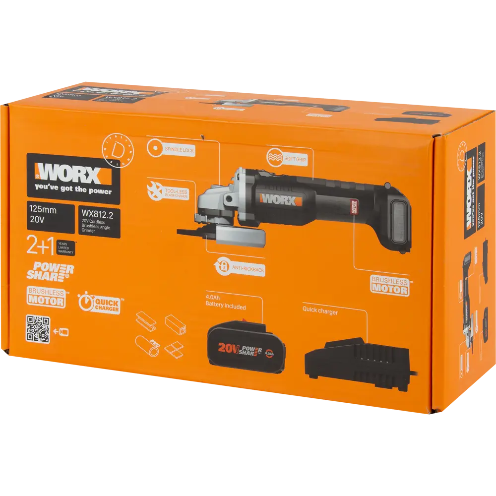 Аккумуляторная УШМ Worx WX812.2 с бесщеточным двигателем 84049169 STLM-0046462 - Вид №9