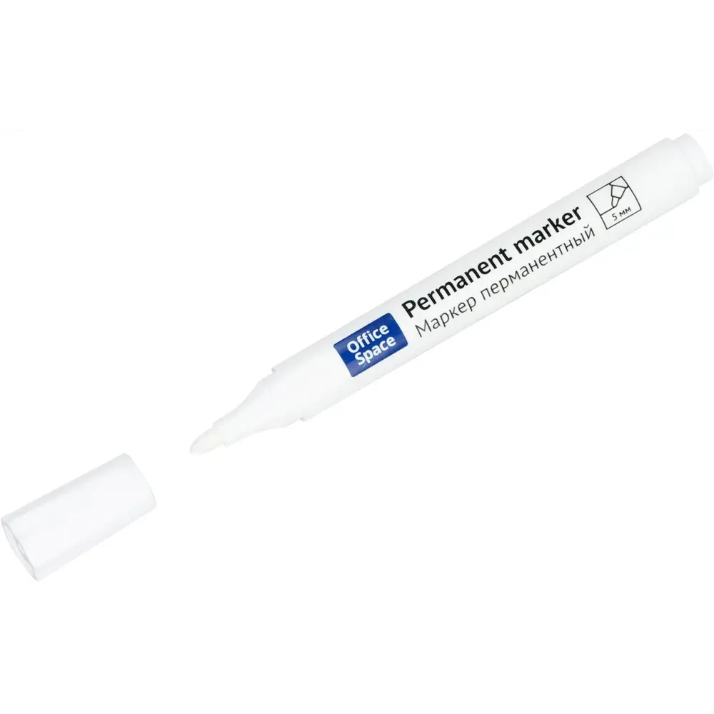 Перманентный маркер OFFICE SPACE белый 5 мм для профессиональной маркировки 89356613 STLM-0842823 - Вид №2