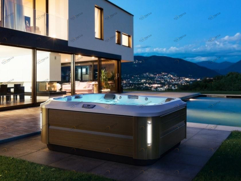 Jacuzzi® Квадратный наземный мини-бассейн с гидромассажем J-300™ sun-id-1438047