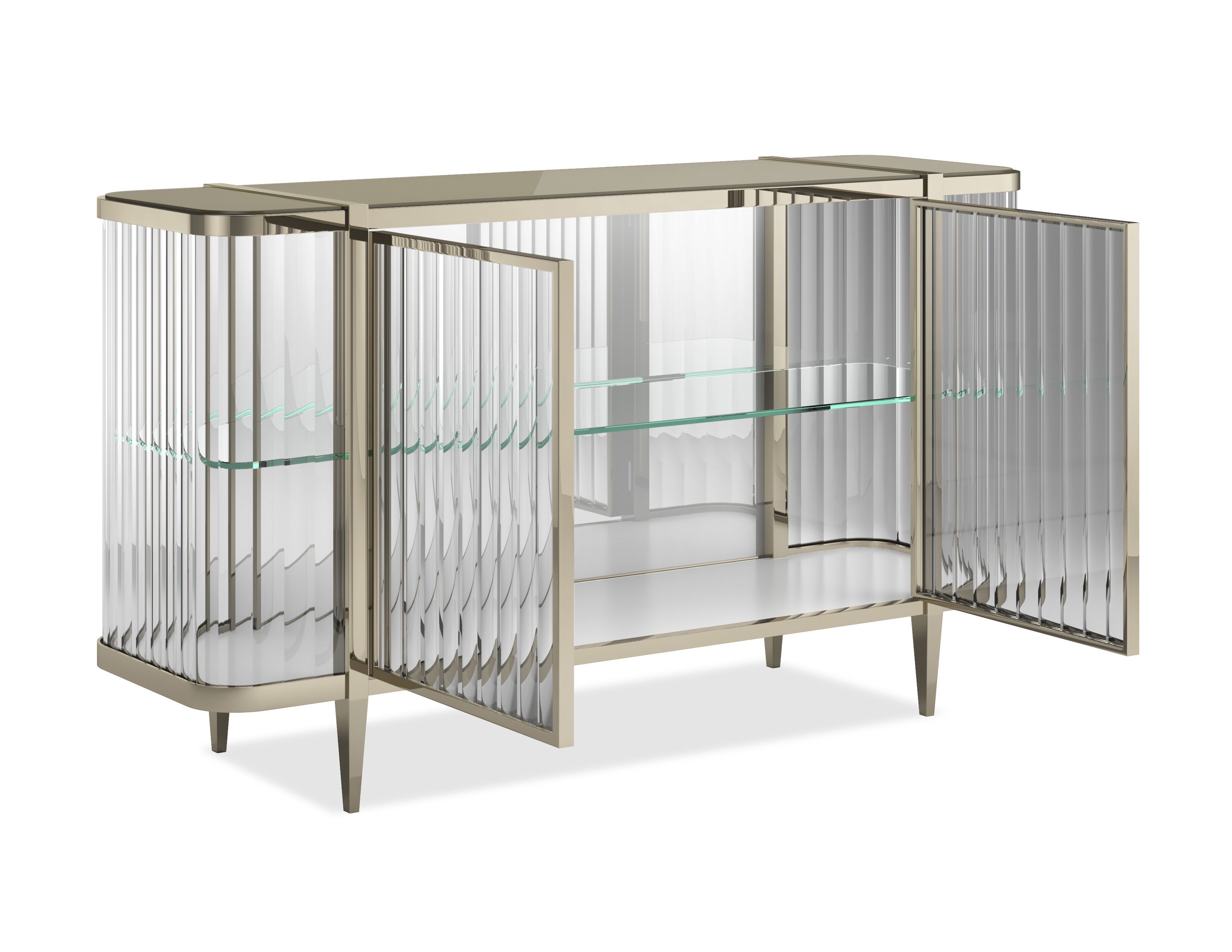 Стеклянный шкаф со встроенным освещением с распашными дверями Caracole STOP AND STARE ARCH-00037069 - Вид №6