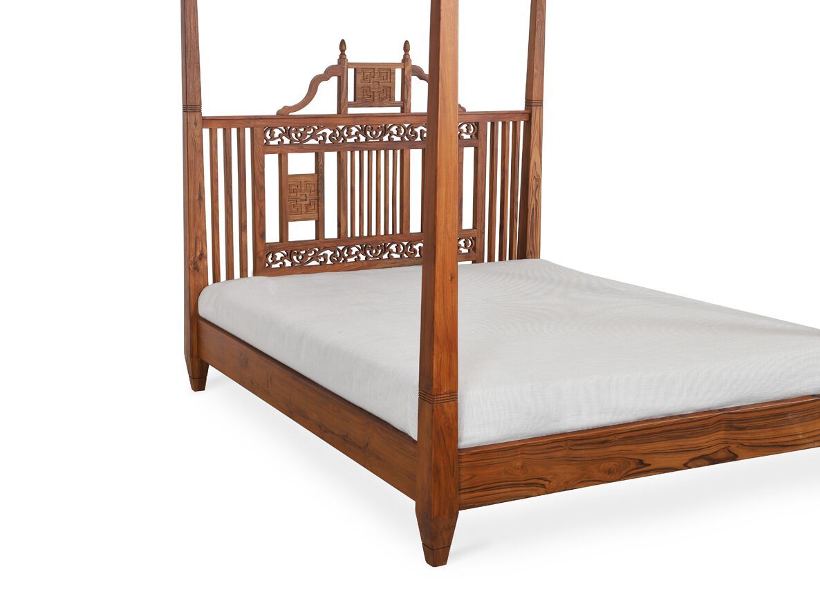 Двуспальная кровать из тикового дерева с балдахином Alankaram KINGI ARCH-00149646 - Вид №2
