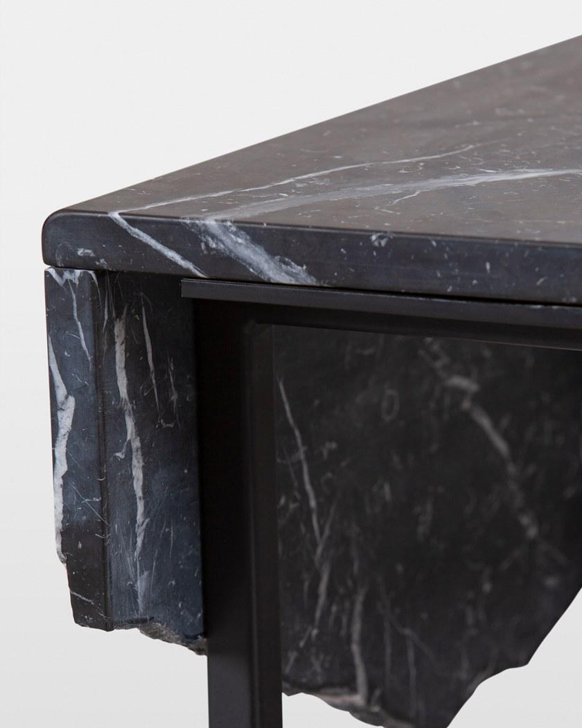 Greenapple Журнальный столик из мрамора black marquina и латуни Perfect raw G702420  - Вид №5