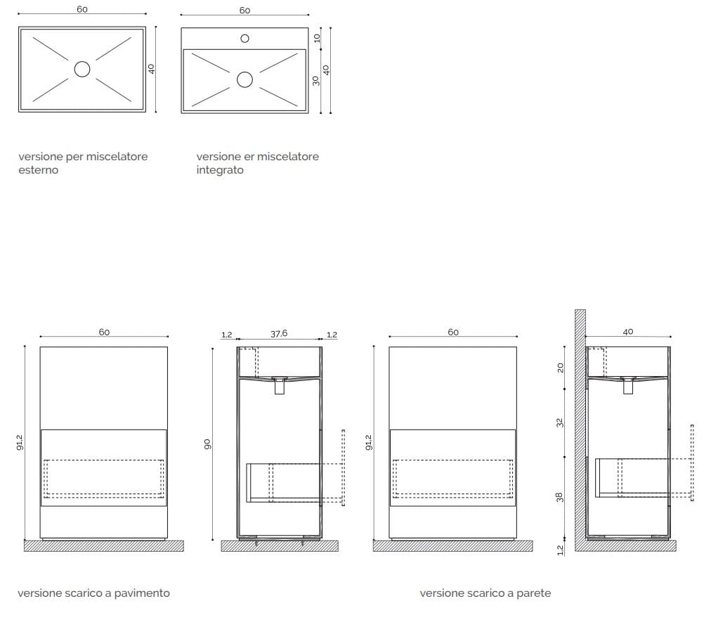 Отдельно стоящая раковина Corian® Acquapazza Элементы Corian® ARCH-00053240 - Вид №2