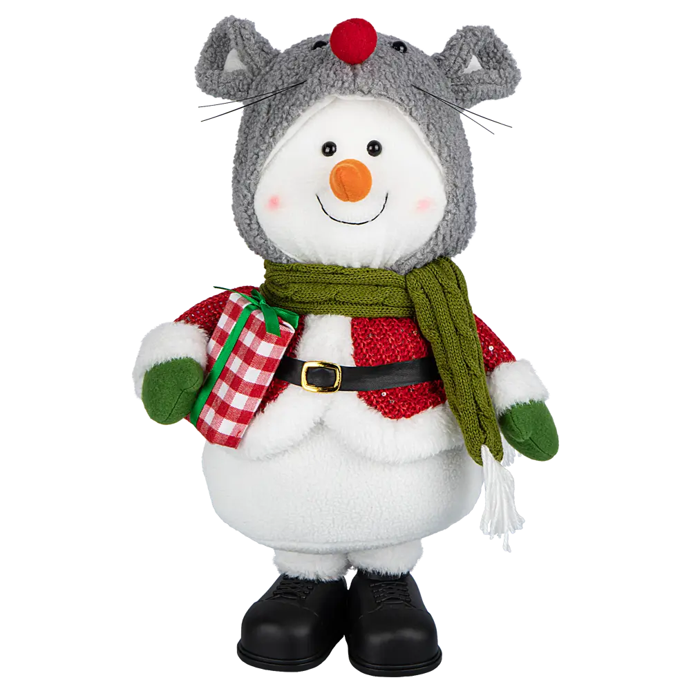89368040 Декоративная фигура Снеговик в шапочке мишки 28x15 см STLM-1486575 Santreyd Christmas - Вид №6