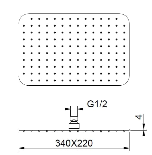 Прямоугольная душевая головка из нержавеющей стали с кронштейном BEAMTECH ELEVEN ELED340/450 ARCH-00104771 - Вид №4