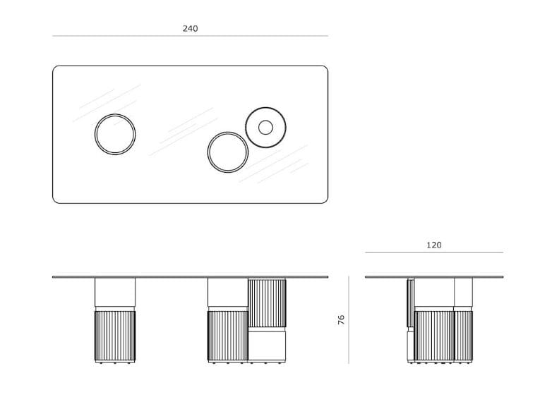 Прямоугольный стеклянный стол с кожаными основаниями Carpanese Home Identity ARCH-00106424 - Вид №4