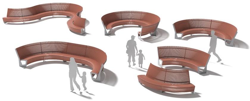 mmcité1 Изогнутая скамья со спинкой sun-id-1493570 - Вид №11